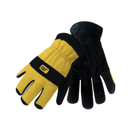 Caterpillar CAT Men's Indoor/Outdoor Palm Work Gloves Black/Yellow L 1 pair CAT012222L